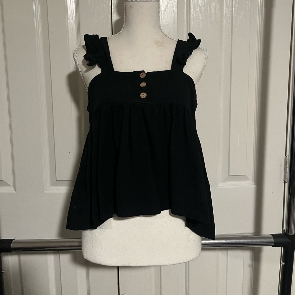 Shein - Black Babydoll Tank Top